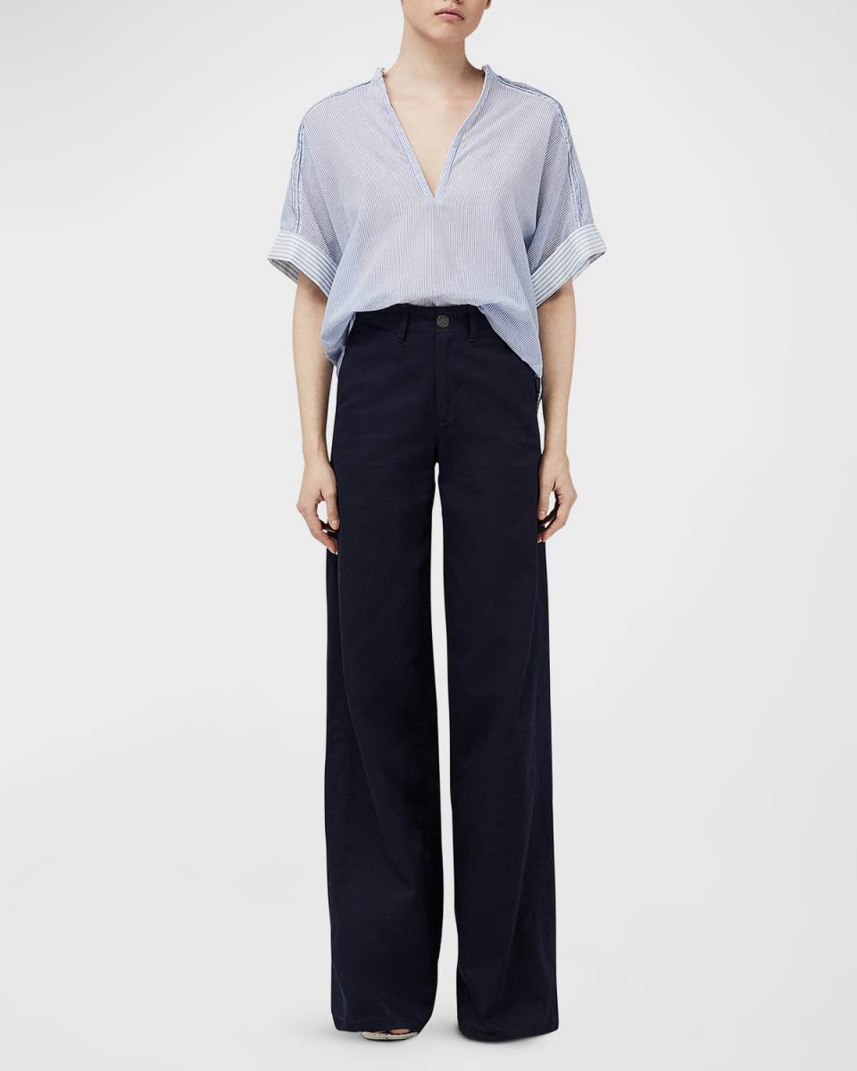 Sofie Wide-Leg Chino Pants